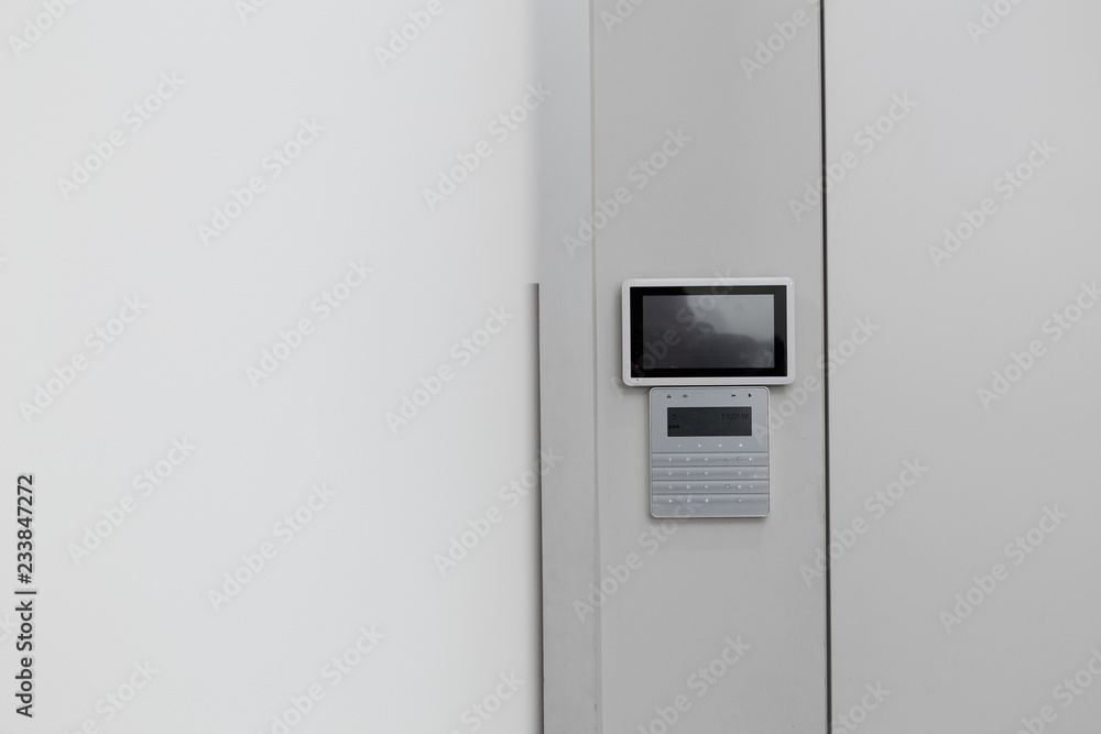Security technologies, security systems, electronic keys, motion sensors. Hands open the door Security technologies, security systems, electronic keys, motion sensors. Hands open the door