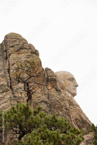 Mt. Rushmore with different views of the Presidents