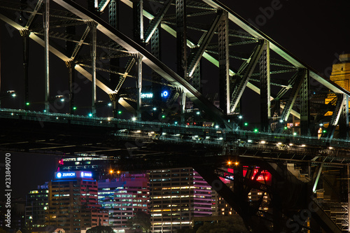 Sydney Harbour Bridge and North Sydney at night