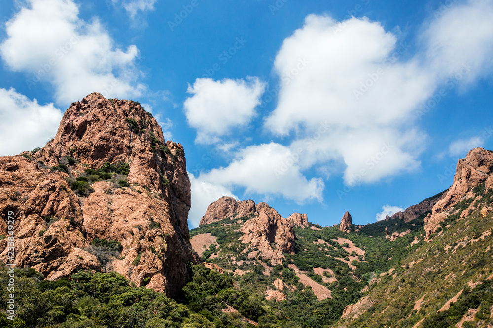 Naklejka premium Seacoast of the Esterel Natural Park in French Riviera