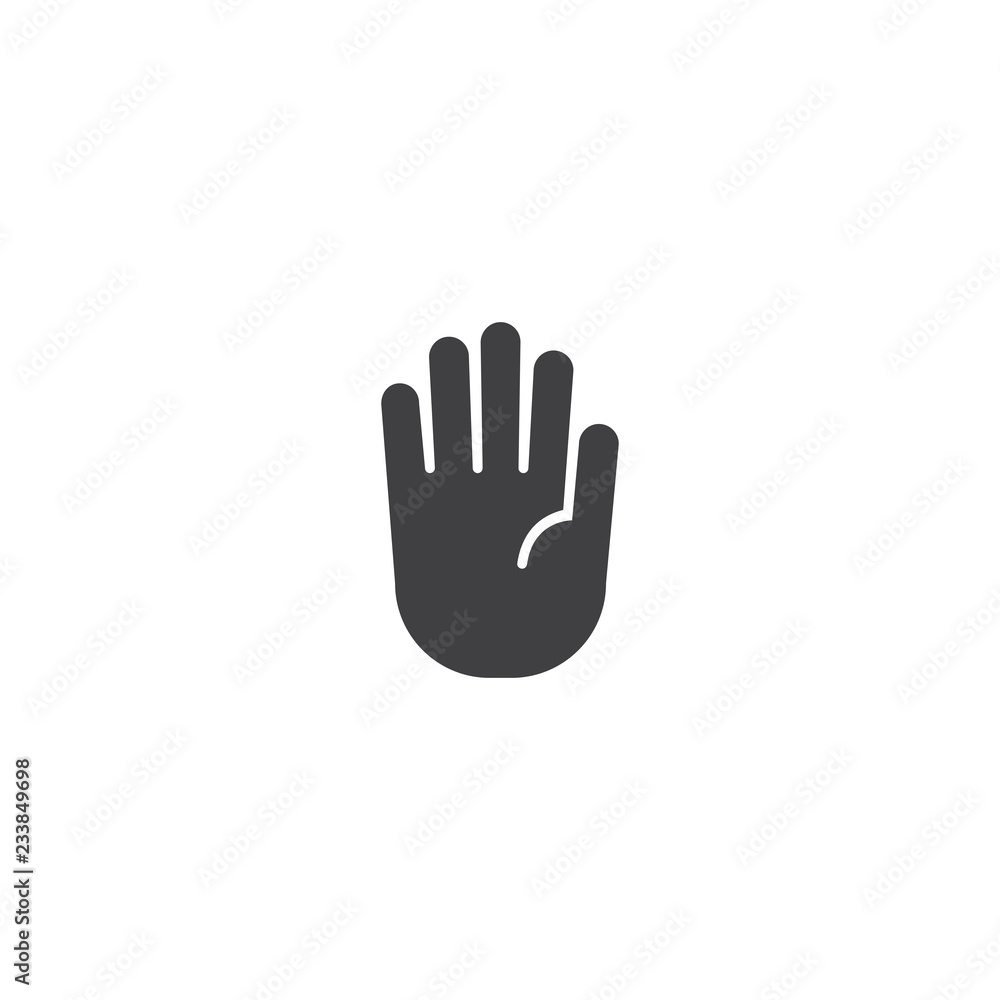 Stop sign icon, hand illustration icon Stop sign icon, hand illustration icon