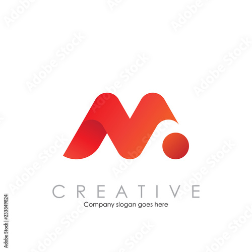 M N logo with modern concept vector illustration photo