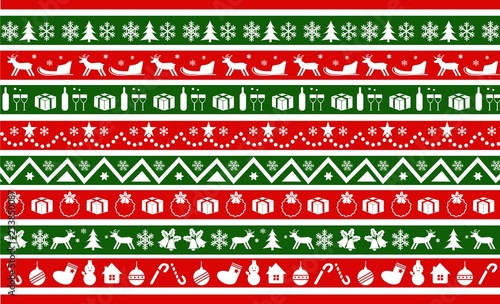 クリスマスアイコンを使ったライン・背景素材