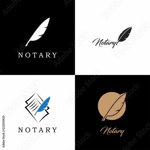 Notary Logo Collection. Vector Illustration