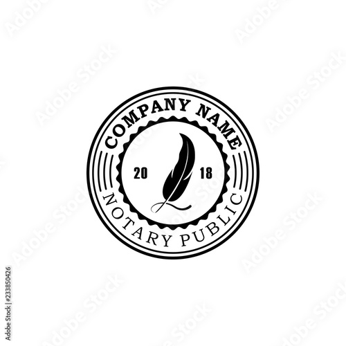Notary logo stamp vector