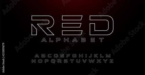 alphabet thin line modern fonts. Typography designs for logo, Poster, Invitation, etc. font uppercase. vector illustration
