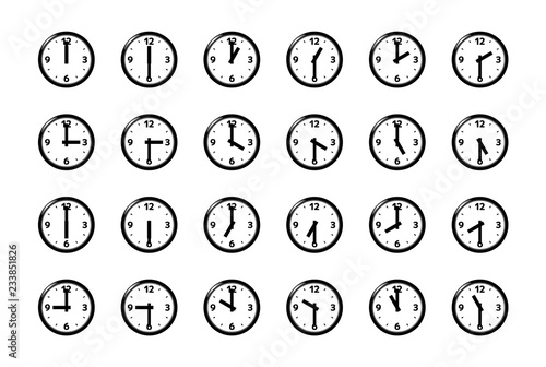 30分 時計 ３０分毎 30分刻み シンプルなフレーム時計