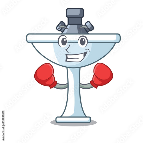 Boxing cartoon sink in the kitchen room