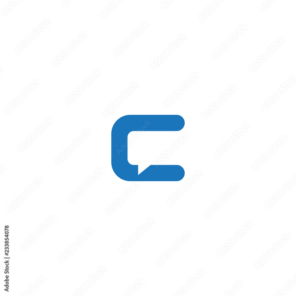 Chat logo with letter C concept, chat letter C logo template Chat logo with letter C concept, chat letter C logo template