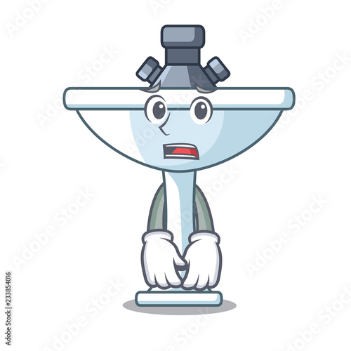 Afraid on bath room cartoon sink shape