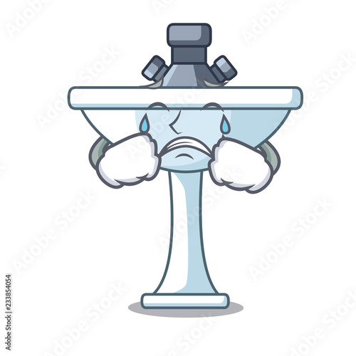 Crying on bath room cartoon sink shape