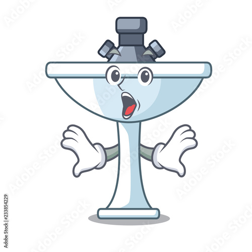 Surprised on bath room cartoon sink shape