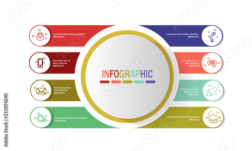 modern infographic template with 8 options vector