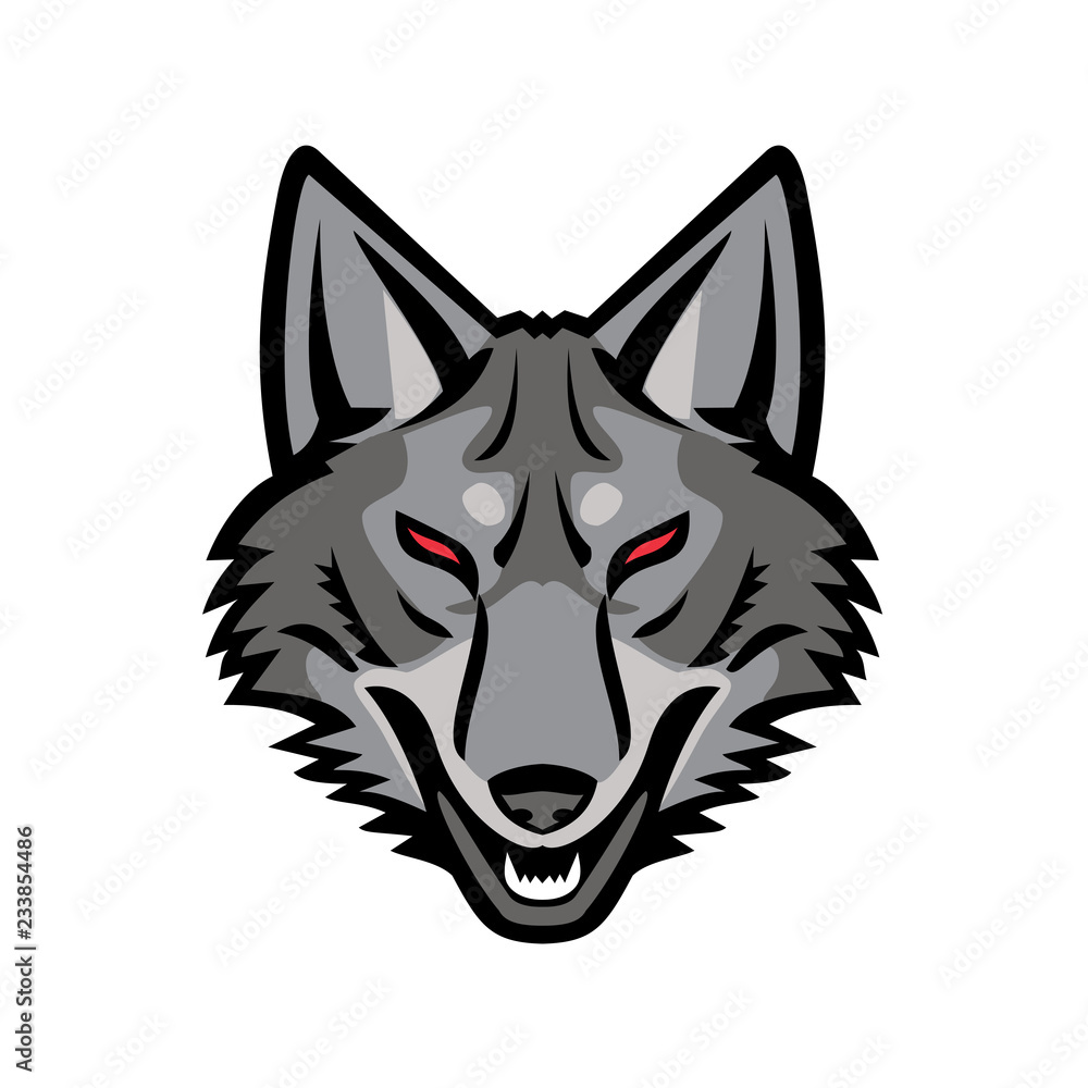 Obraz premium Gray Coyote Head Mascot