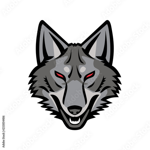 Gray Coyote Head Mascot