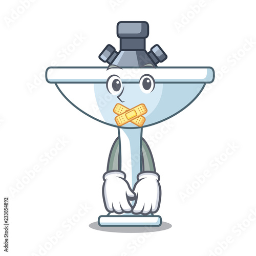 Silent bathroom ceramic sink on mascot isolated