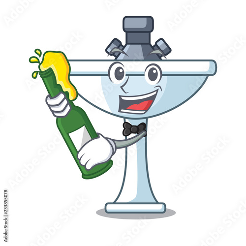 With beer bathroom ceramic sink on mascot isolated