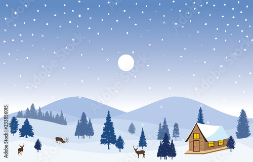Winter Snow Background Illustration Mountain Sky Landscape