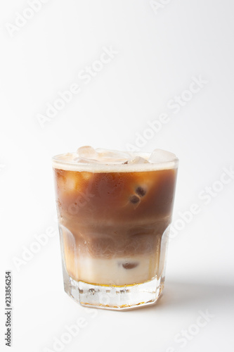 iced coffee on white background
