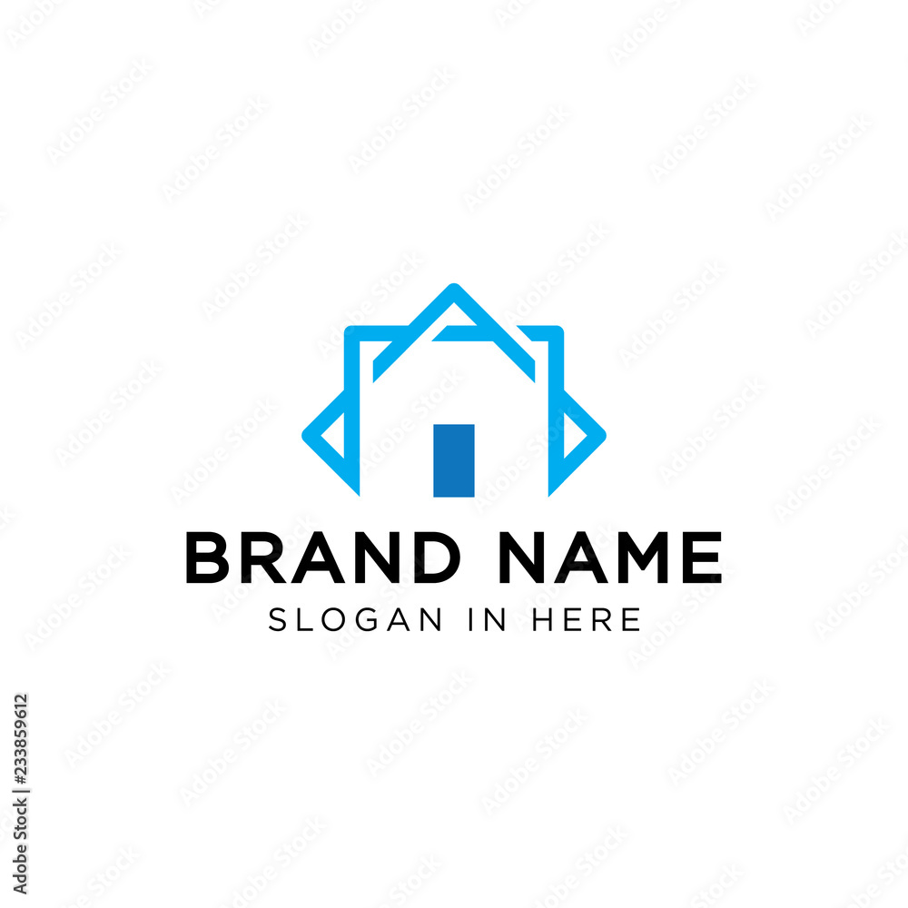 home line connected logo template design
