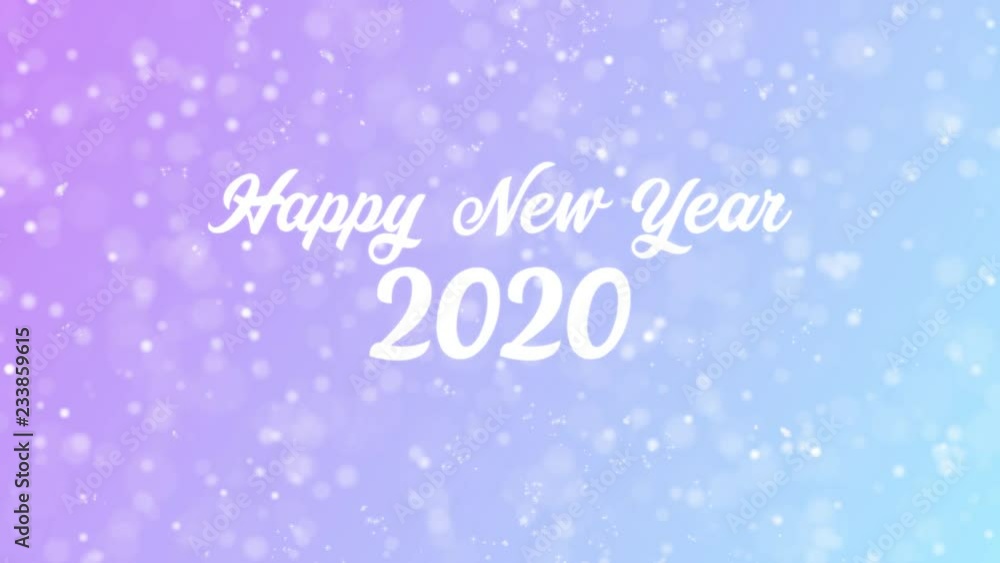 Happy New Year 2020 Greeting card text with beautiful snow and stars particles background for celebration, wishes, events, messages, holidays, festival. Happy New Year 2020 Greeting card text with beautiful snow and stars particles background for celebration, wishes, events, messages, holidays, festival.