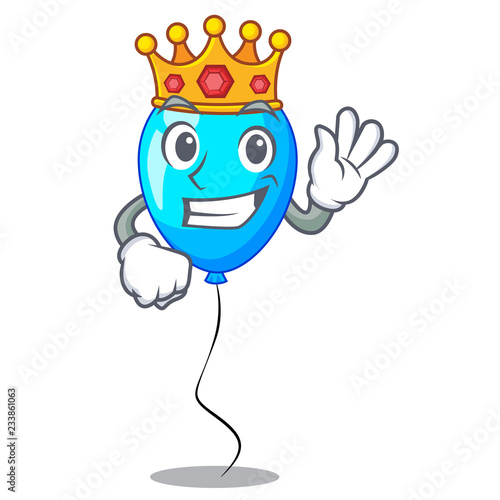 King blue balloon bunch design on cartoon