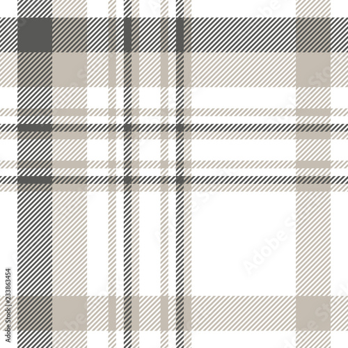 Plaid pattern in dark grey, light taupe and white.  photo