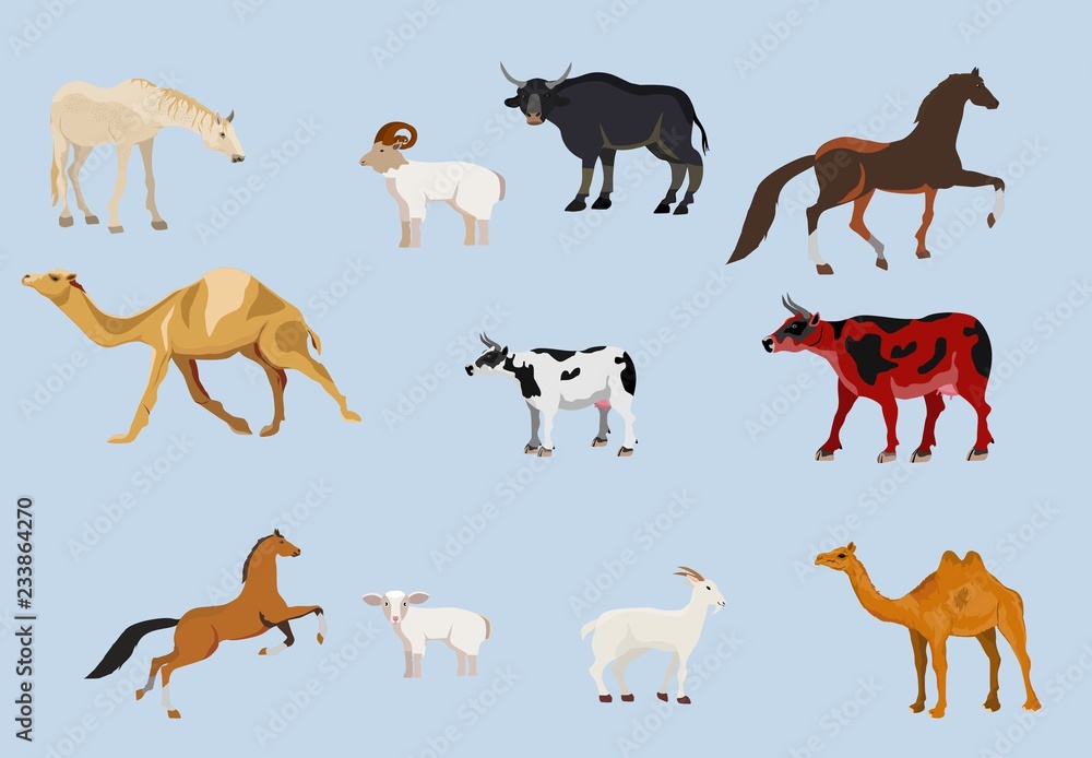 farm animals vector set farm animals vector set