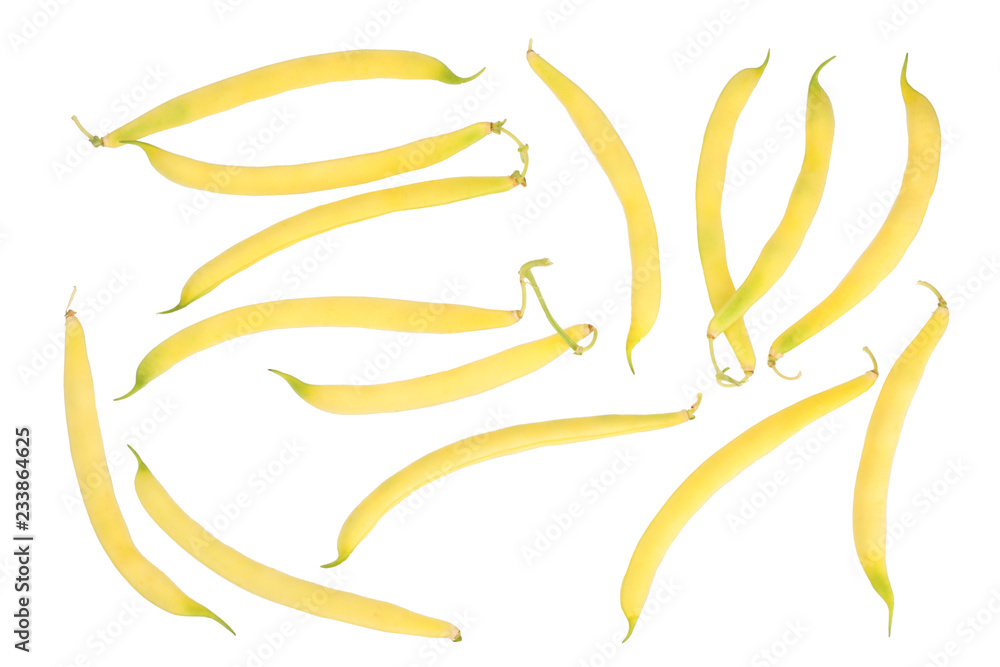 Beans isolated on white background, top view Beans isolated on white background, top view