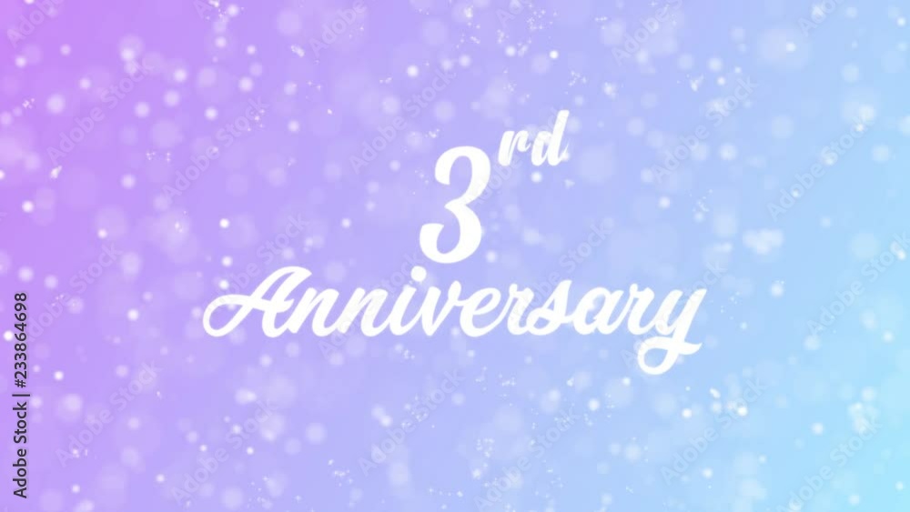 3rd Anniversary Greeting card text with beautiful snow and stars particles background for celebration, wishes, events, messages, holidays, festival. 3rd Anniversary Greeting card text with beautiful snow and stars particles background for celebration, wishes, events, messages, holidays, festival.