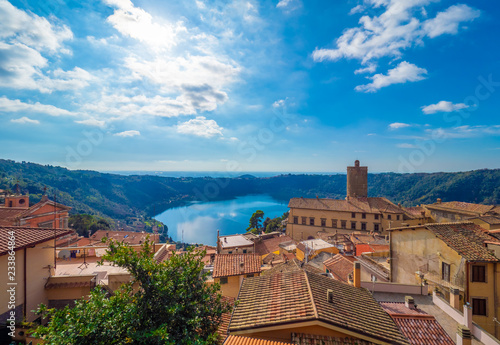 Nemi (Italy) - A nice little town in the metropolitan city of Rome, on the hill overlooking the Lake Nemi, a volcanic crater lake.