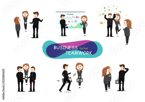 Business teamwork  vector  community working  group of people office