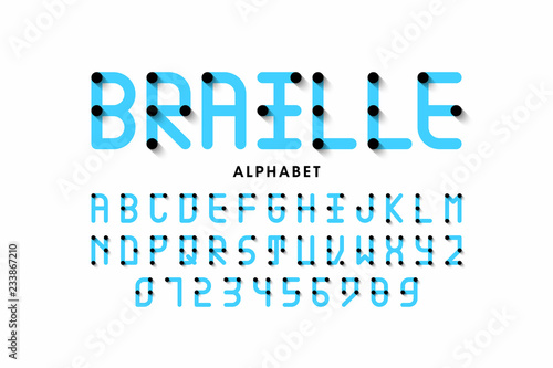 Braille alphabet letters and numbers photo