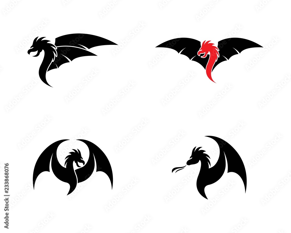 Naklejka premium Dragon head logo