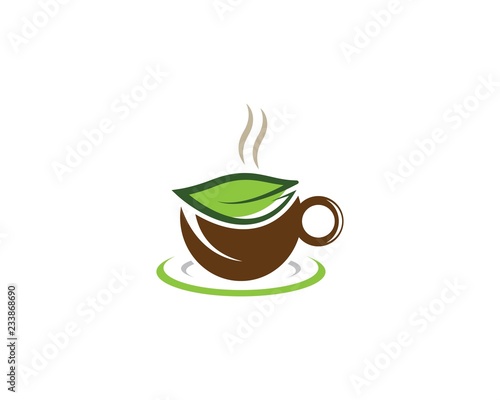 Green tea logo illustration