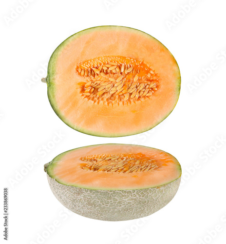 cantaloupe watermelon - melon isolated on white background
