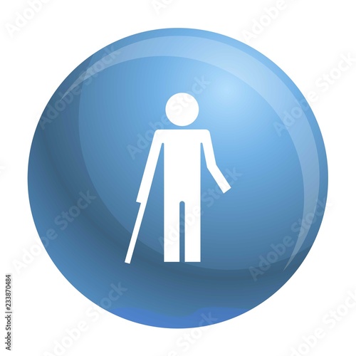 Disability person and healthy kid icon. Simple illustration of disability person and healthy kid vector icon for web design isolated on white background