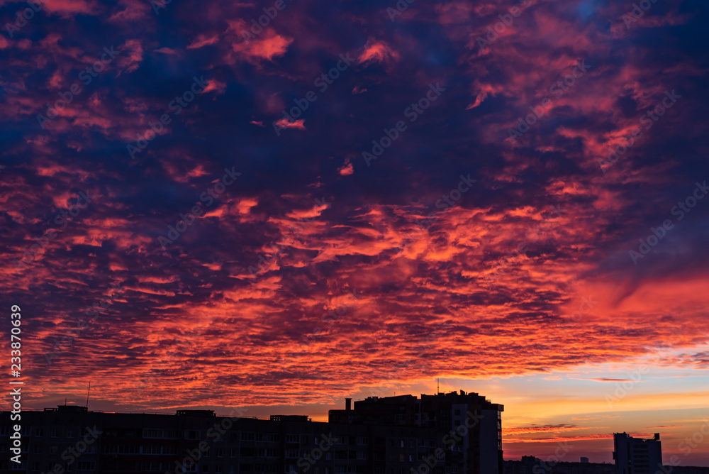 sunset over city sunset over city