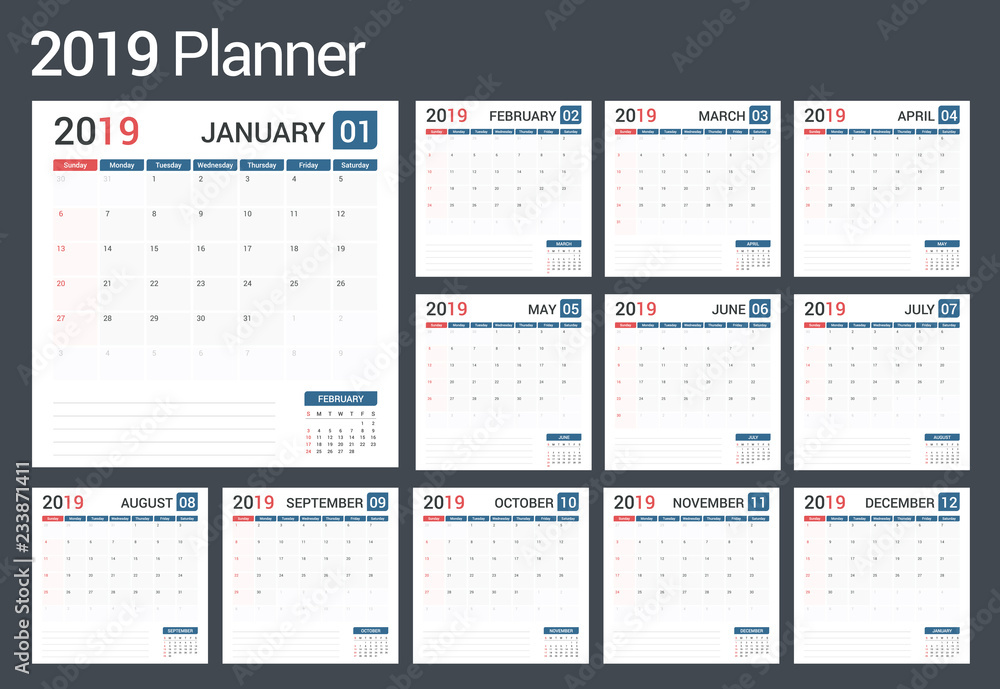 2019 Calendar - Planner 2019 Calendar - Planner