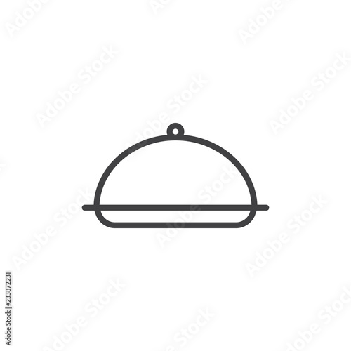 Food cover outline icon. linear style sign for mobile concept and web design. Serving tray simple line vector icon. Cloche symbol, logo illustration. Pixel perfect vector graphics