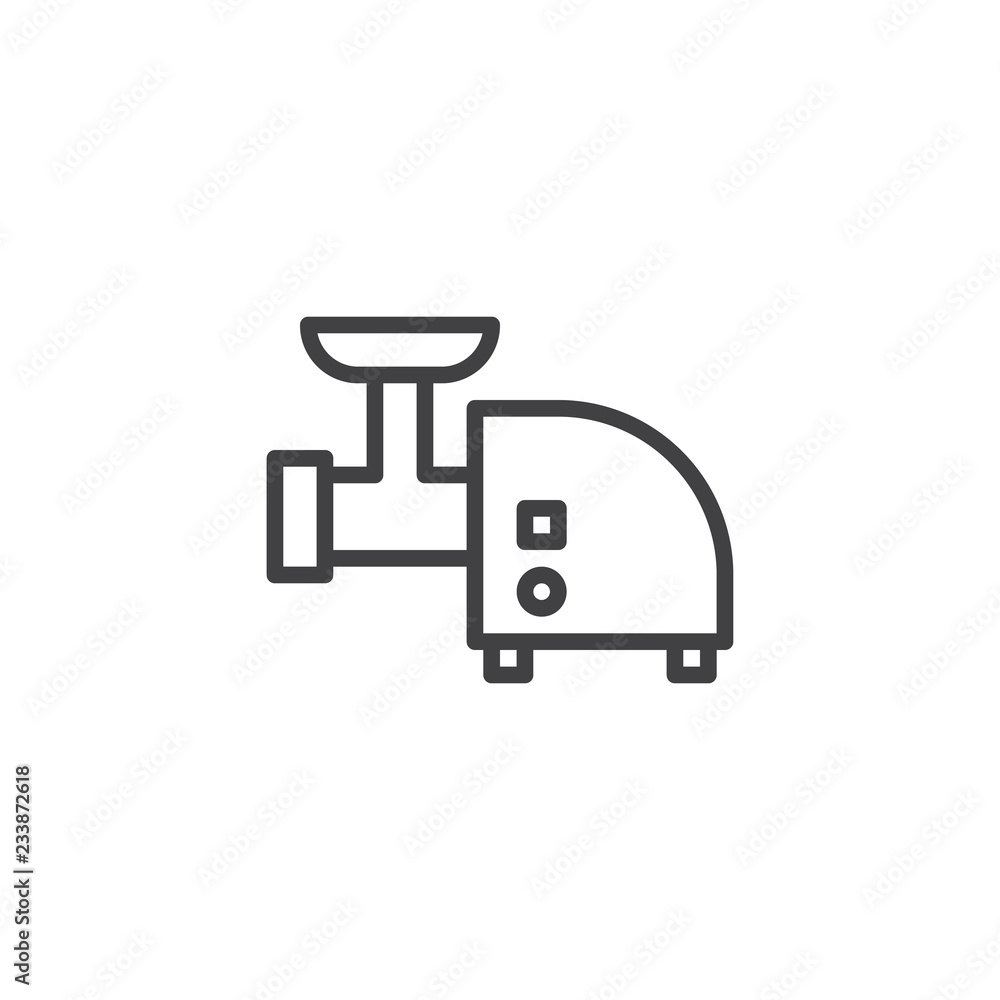 Electric Meat Grinder outline icon. linear style sign for mobile concept and web design. Mincer simple line vector icon. Symbol, logo illustration. Pixel perfect vector graphics Electric Meat Grinder outline icon. linear style sign for mobile concept and web design. Mincer simple line vector icon. Symbol, logo illustration. Pixel perfect vector graphics