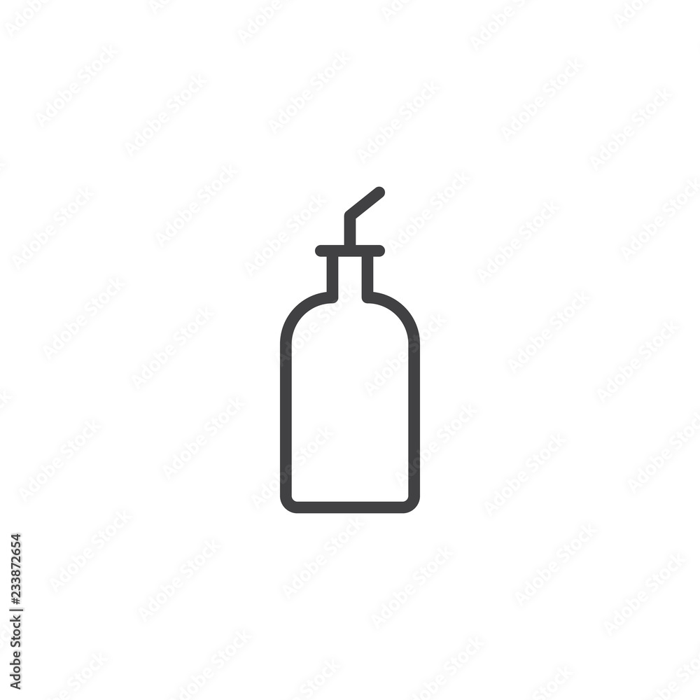 Olive oil bottle outline icon. linear style sign for mobile concept and web design. Dispenser bottle simple line vector icon. Symbol, logo illustration. Pixel perfect vector graphics Olive oil bottle outline icon. linear style sign for mobile concept and web design. Dispenser bottle simple line vector icon. Symbol, logo illustration. Pixel perfect vector graphics