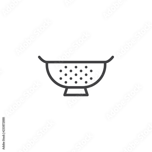 Kitchen strainer outline icon. linear style sign for mobile concept and web design. Sieve simple line vector icon. Symbol, logo illustration. Pixel perfect vector graphics