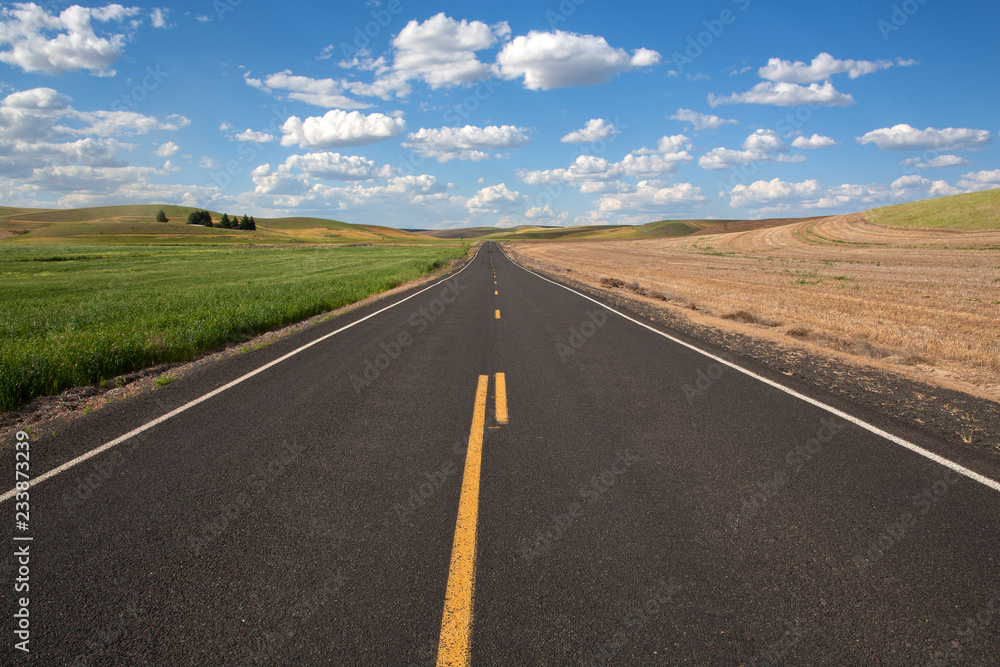 road and blue sky