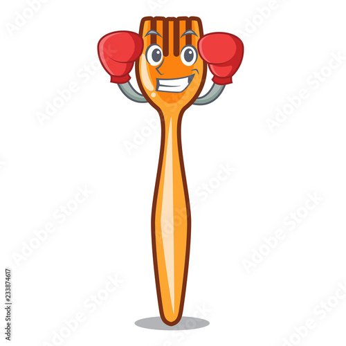 Boxing fork on shape plastic character beautif