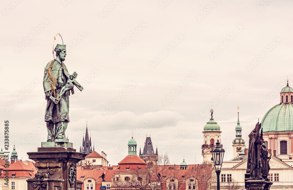St. John Of Nepomuk Statue on Charles Bridge, Prague