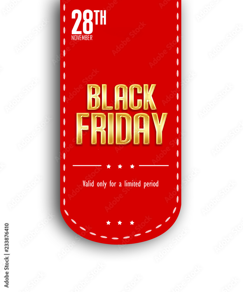 Fototapeta premium Digital marketing concept: Red discount label promo code sale price tag on white background.
