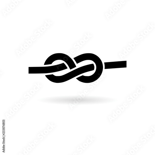 Black Rope knot icon or logo photo