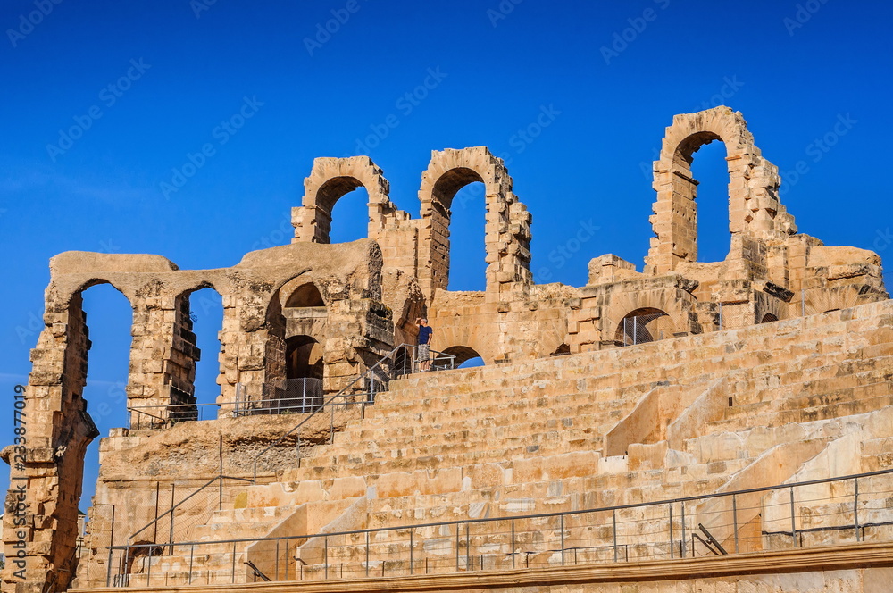 Ruins of the largest coliseum in North Africa. El Jem,Tunisia, UNESCO