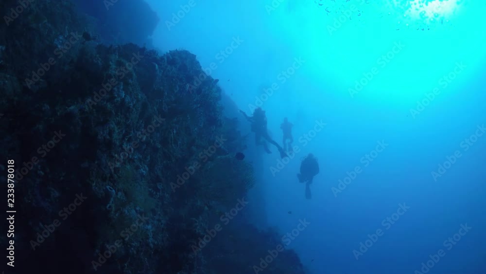 Scuba diving diving course deep diver with instructor liberty wreck Tulamben indonesia Bali Scuba diving diving course deep diver with instructor liberty wreck Tulamben indonesia Bali